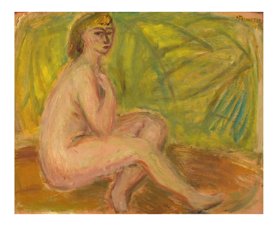 Swedish Oil On Board Model Nude Study By P R Lindblad Chairish