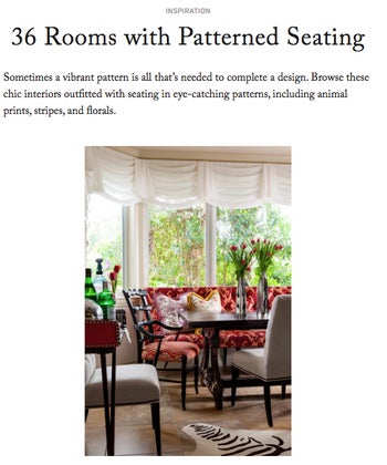 36 Rooms with Patterned Seating Home  Journal Facebook Twitter Pinterest Email