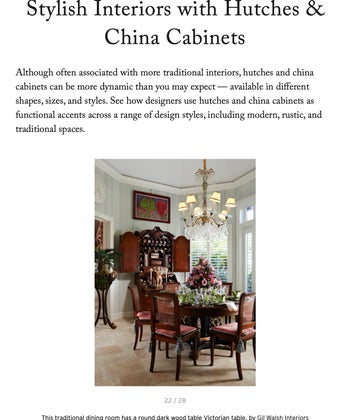 Stylish Interiors with Hutches & China Cabinets