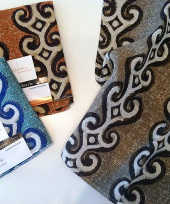 Our new fabric with S. Harris called 'Kuba Cloth'!