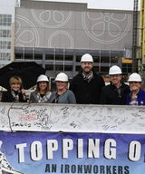 Planeta Celebrates Topping off 122-unit Alloy at Assembly Row- Project team includes: Federal Realty; Procon; and TCC