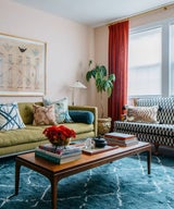 This Lived-In Rental Apartment Features a Gorgeous Mural and Expert Textile Layering