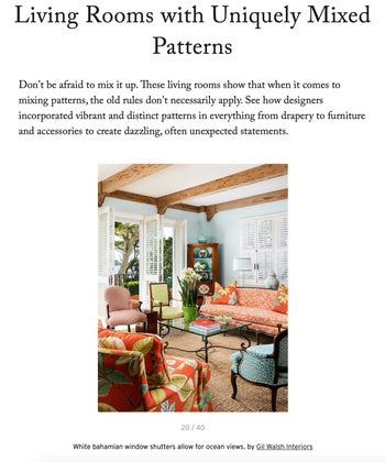 Living Rooms with Uniquely Mixed Patterns
