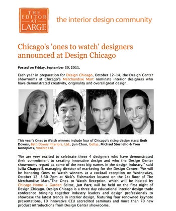 Chicago's 'ones to watch' designers announced at Design Chicago