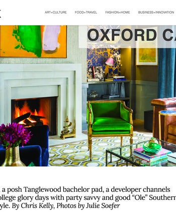 Oxford Calling: In a posh Tanglewood bachelor pad, a developer channels college glory days with party savvy and good "Ole" Southern style.