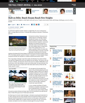 Built on Stilts: Beach Houses Reach New Heights  By Candace Jackson WSJ