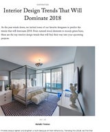 Interior Design Trends That Will Dominate 2018
