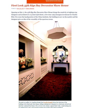 "First Look: 45th Kips Bay Decorator Show House"