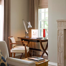 A small work corner with an eclectic mix of period and contemporary furniture