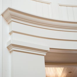 White painted Curved Beam with Pilaster