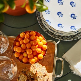 Outdoor terrace details in green and blue