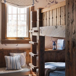 Montana Mountain Retreat Bunk Room with Custom Built Bunk Beds and Cabinets