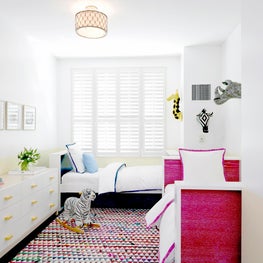 West Village Triplex Kids Room Boy & Girl with bright colors and twin beds