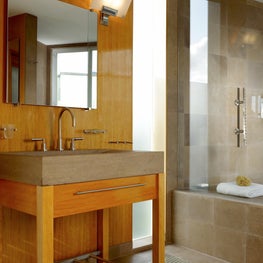 Anigre wood bath in a Palm Beach residence