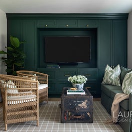 This handsome room is a new addition to the home and serves as the kiddos main play space.