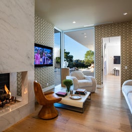 Cozy Sitting Area with Custom Fireplace - Trousdale Estates/Coldwater Canyon 