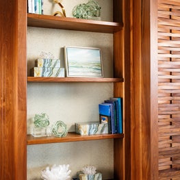 Marco Island Penthouse Gallery Custom Shelf Vignette