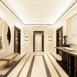 Park Avenue Apartment, Elegant Elevator Entryway, High Gloss, Black and White