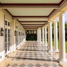 Classical low-country patterns and colors in an oceanfront Palm Beach Loggia