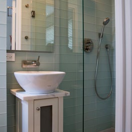 Award Winning Contemporary Bathroom with Custom Vanity