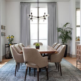 Portfolio: Formal dining room in chic grey and nature-inspired tones