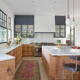 Portfolio: Short Hills Shingle Style Residence, Kitchen with Rusticated Oak Cabinets 