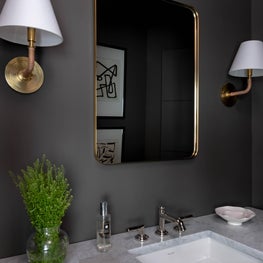 This handsome powder room in Mountain Lane is a new addition to the home.