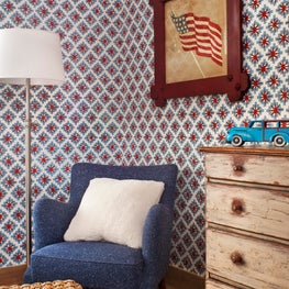 Guest Bedroom with Harmonious Interplay of Blue and Red Hues - Park City 