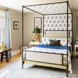 Guest Bedroom with a mix of contemporary and traditional furniture