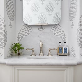 Pacific Heights Victorian - powder room with architectural detail