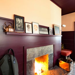 Connecticut Farmhouse, Modern Palette, Fireplace