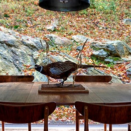 Connecticut Farmhouse, Chic Dining Room, Open to Outdoors