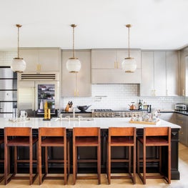 Seattle. Kitchen with Square Guest counter stools by BDDW Furniture. 