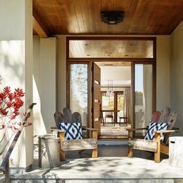 Cedar Ceiling Entry with relaxing seatings