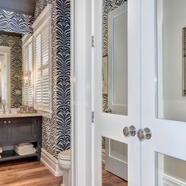 Wallpapered powder room
