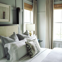 Cozy Master Bedroom with Light Green Wall Design