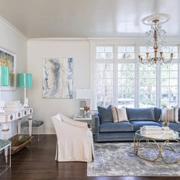 Living Room and Sitting Nook centered in front oversized window 