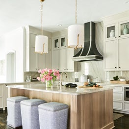 Kitchen with Island Pendants & Counter Stools