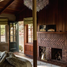 Hillsborough Craftsman Estate, Master Bedroom with Murano glass chandelier