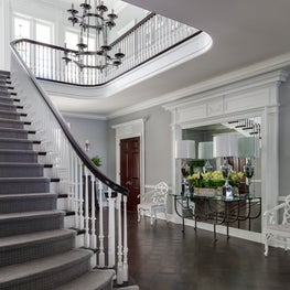 A classical Georgian stair in a restored and reimagined Palm Beach Landmark