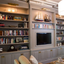 Garden Street Brownstone/Modern Living Room/Media Center/Library