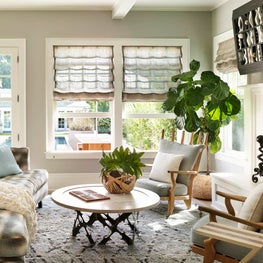 Southampton Residence, Family Room with Contemporary and Vintage Furnishings