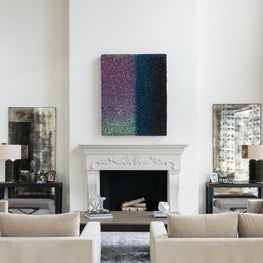 Portfolio: Sophisticated family room with glamorous accents and bold art