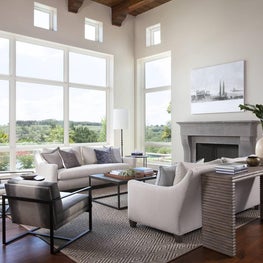 Open and Bright Modern Living Room - Spanish Oaks Residence, Austin, TX 