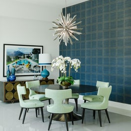 Modern Dining Room with Slim Aarons Poolside Gossip Photograph