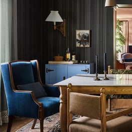 Dining Room with Vintage Danish Scissor Wall Sconce