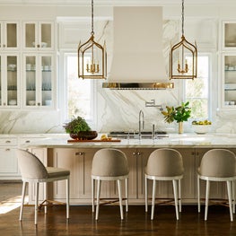 White Kitchen with Glass Cabinets