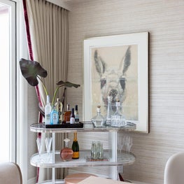 Portfolio: Neutral Dining Room with Bar Cart