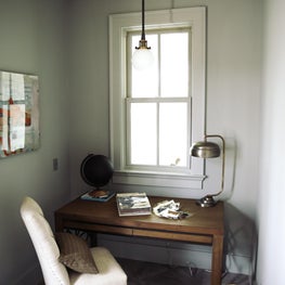 Home Office with small window to bring in a natural light