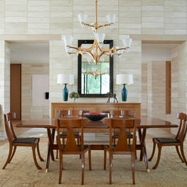 An austere yet warm dining room in a modern house in Paradise Valley, Arizona. Featured in Architectural Digest.